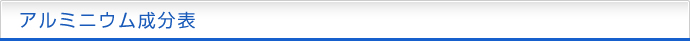 アルミニウム成分表
